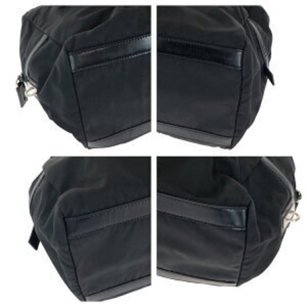 Prada nylon logo shoulder black Tessuto bag Boston - Picture 3 of 10